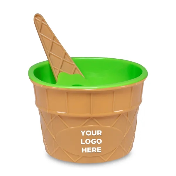 6 oz. plastic ice cream bowl and spoon set.... from ASI 42016 Brighter Promotions Inc / Chemical Light™