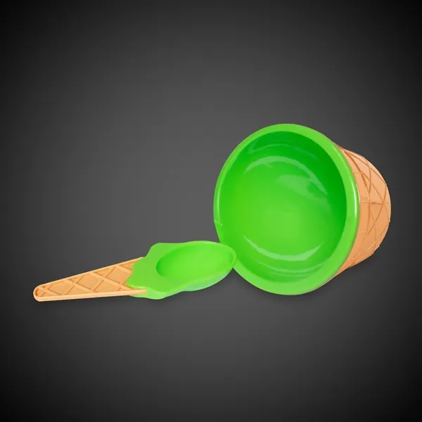 6 oz. plastic ice cream bowl and spoon set.... from ASI 42016 Brighter Promotions Inc / Chemical Light™