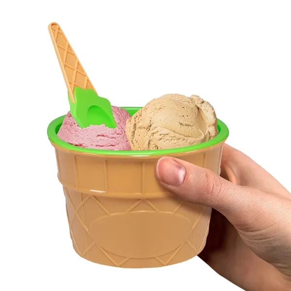 6 oz. plastic ice cream bowl and spoon set.... from ASI 42016 Brighter Promotions Inc / Chemical Light™
