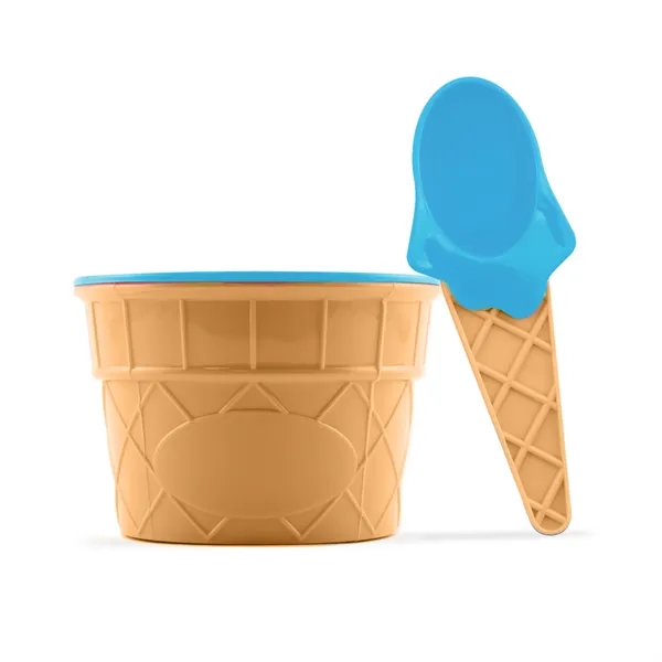 6 oz. plastic ice cream bowl and spoon set.... from ASI 42016 Brighter Promotions Inc / Chemical Light™