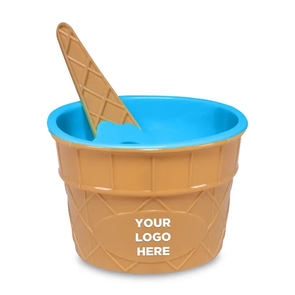 6 oz. plastic ice cream bowl and spoon set.... from ASI 42016 Brighter Promotions Inc / Chemical Light™