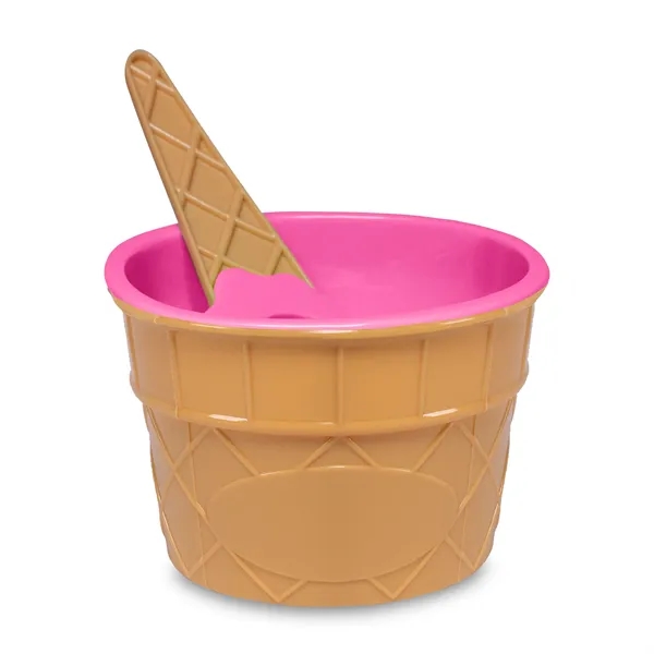 6 oz. plastic ice cream bowl and spoon set.... from ASI 42016 Brighter Promotions Inc / Chemical Light™