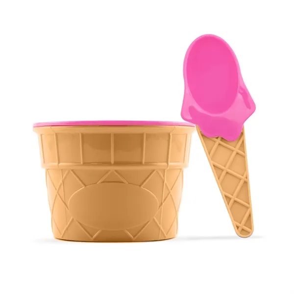 6 oz. plastic ice cream bowl and spoon set.... from ASI 42016 Brighter Promotions Inc / Chemical Light™