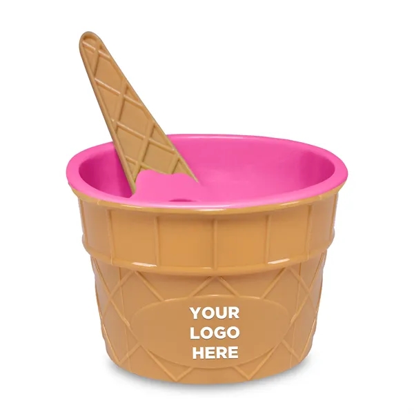 6 oz. plastic ice cream bowl and spoon set.... from ASI 42016 Brighter Promotions Inc / Chemical Light™