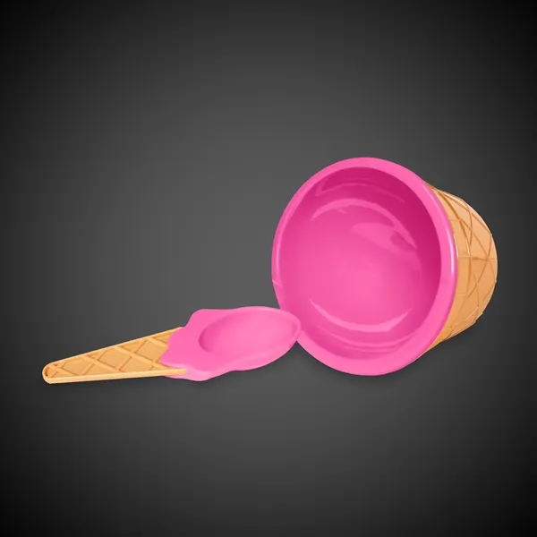 6 oz. plastic ice cream bowl and spoon set.... from ASI 42016 Brighter Promotions Inc / Chemical Light™