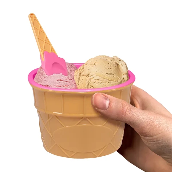6 oz. plastic ice cream bowl and spoon set.... from ASI 42016 Brighter Promotions Inc / Chemical Light™