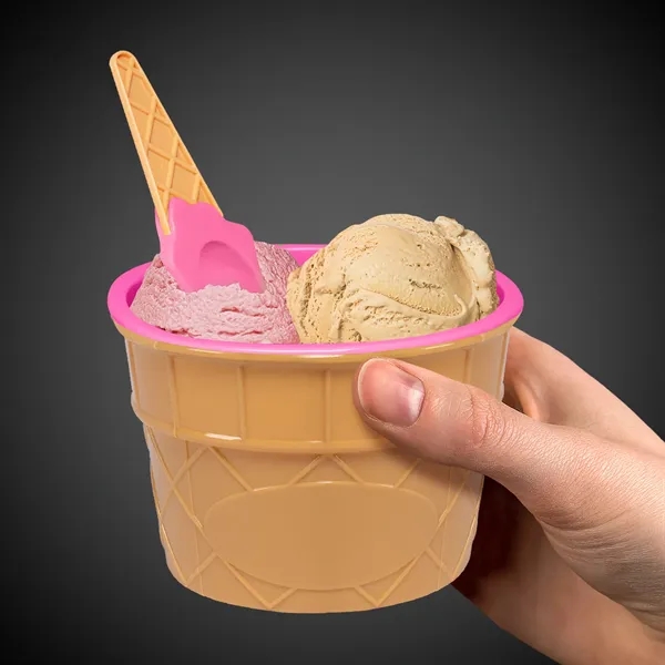 6 oz. plastic ice cream bowl and spoon set.... from ASI 42016 Brighter Promotions Inc / Chemical Light™