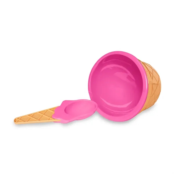 6 oz. plastic ice cream bowl and spoon set.... from ASI 42016 Brighter Promotions Inc / Chemical Light™