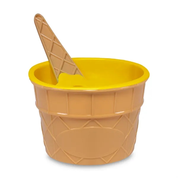 6 oz. plastic ice cream bowl and spoon set.... from ASI 42016 Brighter Promotions Inc / Chemical Light™