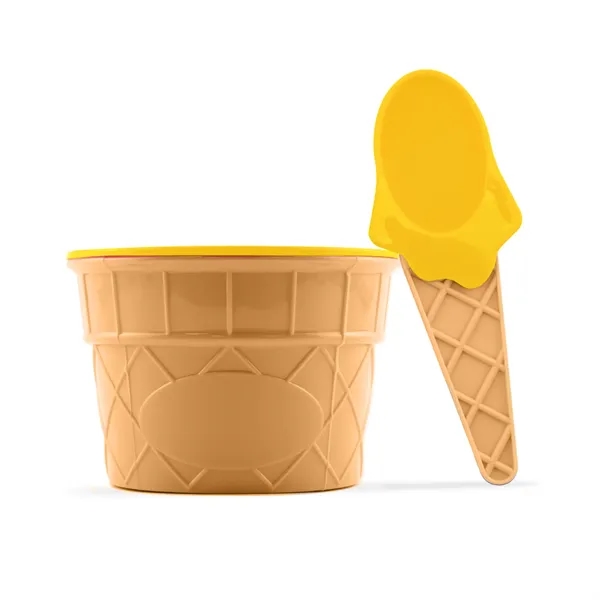 6 oz. plastic ice cream bowl and spoon set.... from ASI 42016 Brighter Promotions Inc / Chemical Light™