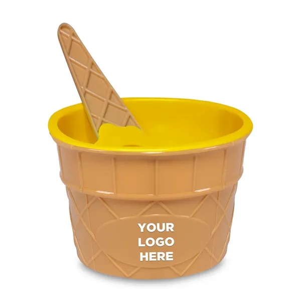 6 oz. plastic ice cream bowl and spoon set.... from ASI 42016 Brighter Promotions Inc / Chemical Light™