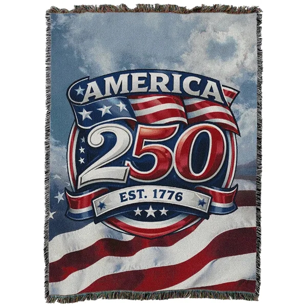 America 250 Jacquard Woven 100% Cotton Blanket Collection size 54"x72" -... from ASI 44020 Bandanna Promotions By CARO-LINE / American Blankets