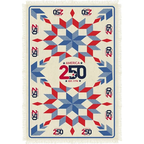 America 250 Jacquard Woven 100% Cotton Blanket Collection size 54"x72" -... from ASI 44020 Bandanna Promotions By CARO-LINE / American Blankets