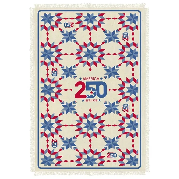 America 250 Jacquard Woven 100% Cotton Blanket Collection size 54"x72" -... from ASI 44020 Bandanna Promotions By CARO-LINE / American Blankets