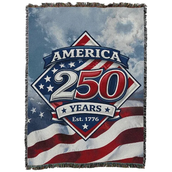 America 250 Jacquard Woven 100% Cotton Blanket Collection size 54"x72" -... from ASI 44020 Bandanna Promotions By CARO-LINE / American Blankets