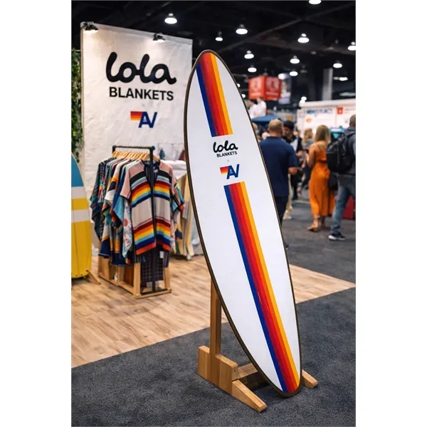U.S.-made full-color foam surfboard-lightweight, bold, and perfect for standout branded displays.... from ASI 72657 Active Life Promo / Action Sports Promo