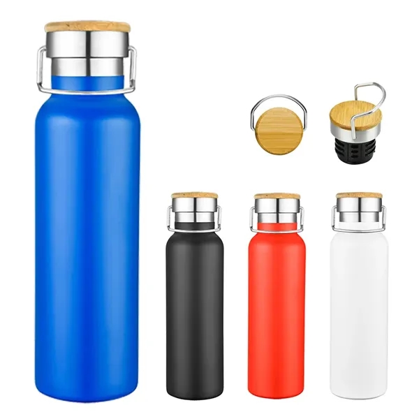 20 oz Wood Lid Stainless Steel Water Bottle... from ASI 31517 Admart Products