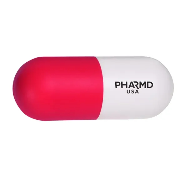 Pill capsule shaped stress reliever made of PU foam.... from ASI 63549 Jornik Manufacturing Corp