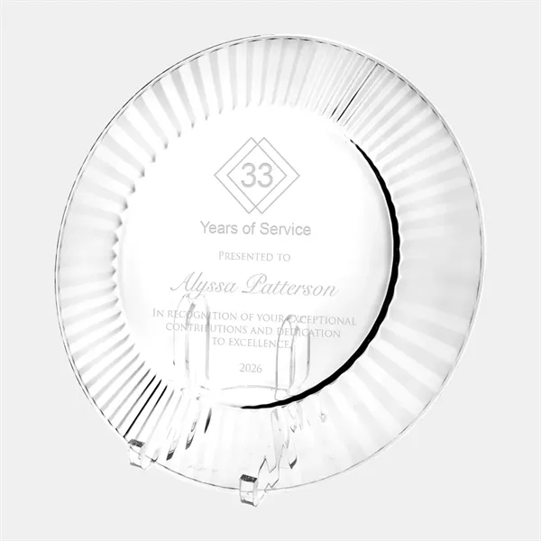 Stripe Glass Charger Plate with Acrylic Stand given in honor of... from ASI 47791 Best Deal Awards