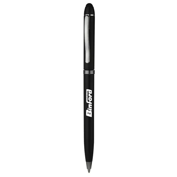 Twist action plastic stylus pen with smooth metallic finished barrel.... from ASI 39552 BEL Promo
