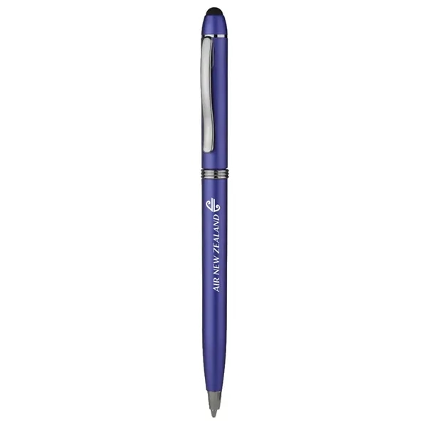 Twist action plastic stylus pen with smooth metallic finished barrel.... from ASI 39552 BEL Promo