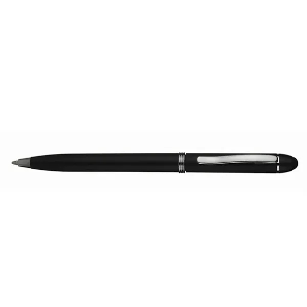 Twist action plastic stylus pen with smooth metallic finished barrel.... from ASI 39552 BEL Promo