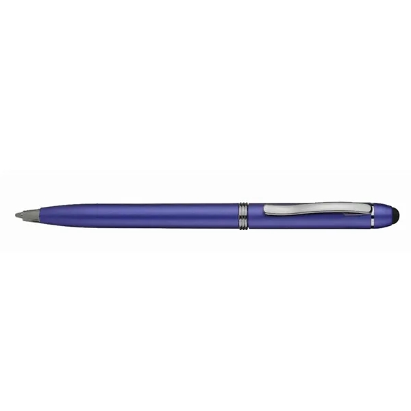 Twist action plastic stylus pen with smooth metallic finished barrel.... from ASI 39552 BEL Promo