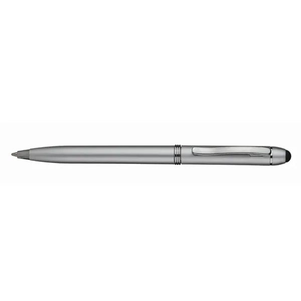 Twist action plastic stylus pen with smooth metallic finished barrel.... from ASI 39552 BEL Promo