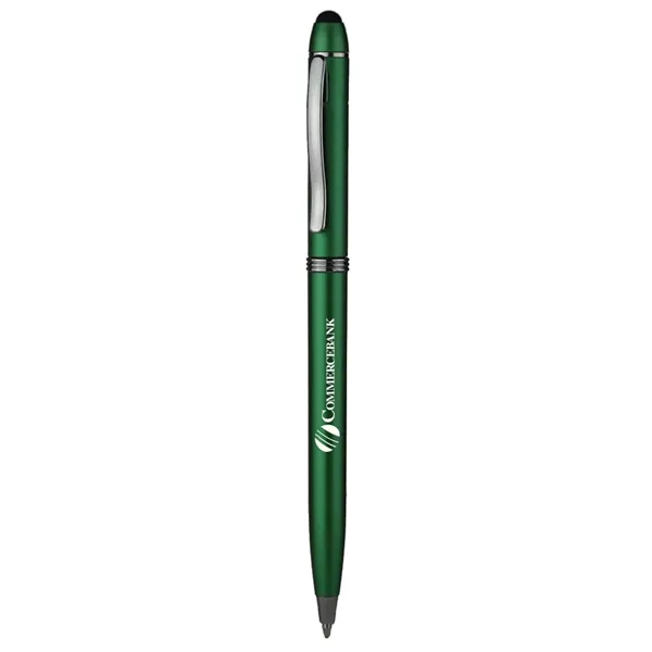 Twist action plastic stylus pen with smooth metallic finished barrel.... from ASI 39552 BEL Promo