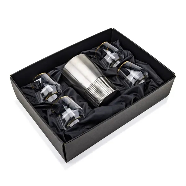 The Genoa Wine Cooler & Wine Glass Set brings a sleek,... from ASI 84592 St Regis Group