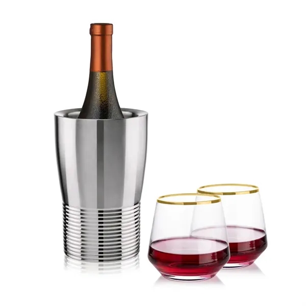 The Genoa Wine Cooler & Wine Glass Set brings a sleek,... from ASI 84592 St Regis Group