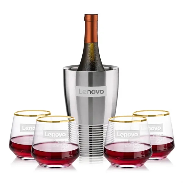 The Genoa Wine Cooler & Wine Glass Set brings a sleek,... from ASI 84592 St Regis Group