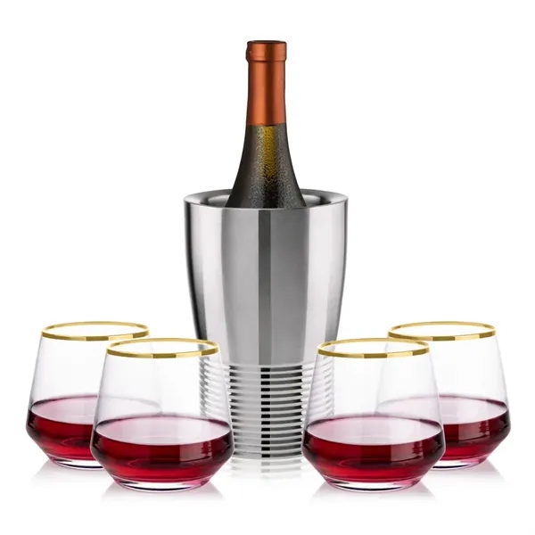 The Genoa Wine Cooler & Wine Glass Set brings a sleek,... from ASI 84592 St Regis Group