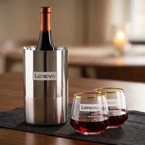 Catania Wine Cooler & Tucson Gold Rim Stemless Wine... from ASI 84592 St Regis Group