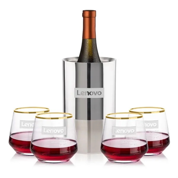 Catania Wine Cooler & Tucson Gold Rim Stemless Wine... from ASI 84592 St Regis Group