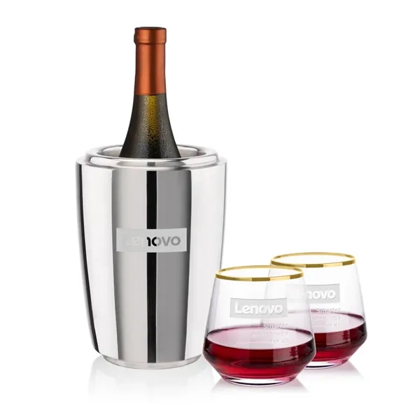 Pescara Wine Cooler & Tucson Gold Rim Stemless Wine... from ASI 84592 St Regis Group