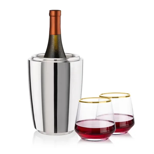 Pescara Wine Cooler & Tucson Gold Rim Stemless Wine... from ASI 84592 St Regis Group