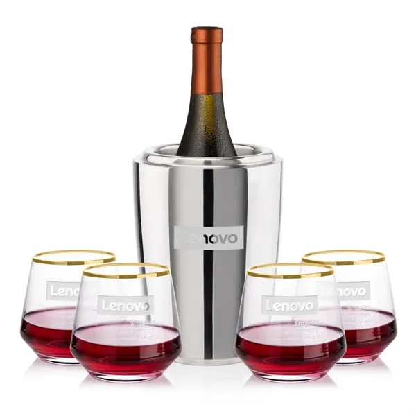 Pescara Wine Cooler & Tucson Gold Rim Stemless Wine... from ASI 84592 St Regis Group