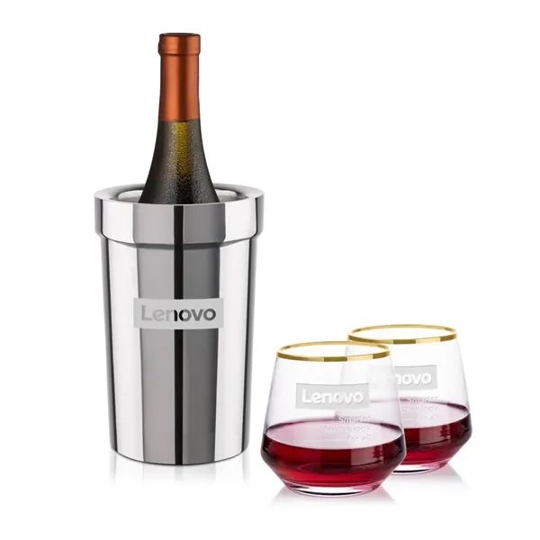 Milano Wine Cooler & Tucson Gold Rim Stemless Wine... from ASI 84592 St Regis Group