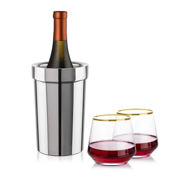 Milano Wine Cooler & Tucson Gold Rim Stemless Wine... from ASI 84592 St Regis Group