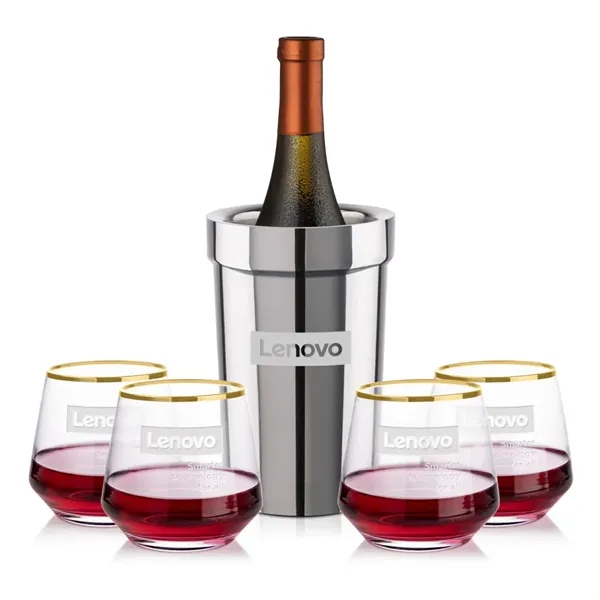 Milano Wine Cooler & Tucson Gold Rim Stemless Wine... from ASI 84592 St Regis Group