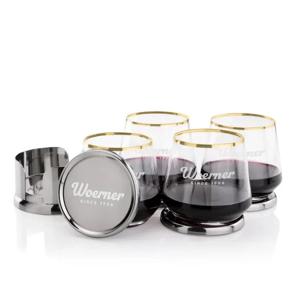 The Baldoni Coasters & Stemless Wine Set blends refined design with... from ASI 84592 St Regis Group
