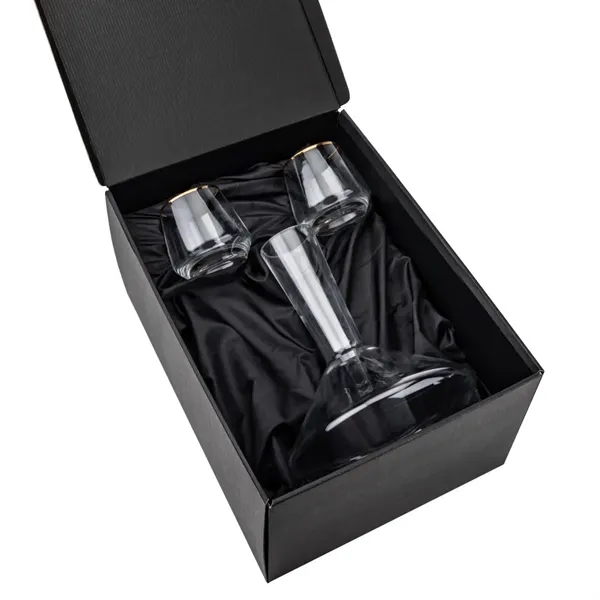 The modern design of the lead-free crystalline Tucson Carafe and Stemless... from ASI 84592 St Regis Group