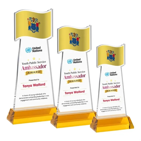 Flag VividPrint™ Award on Hartford Base - Amber... from ASI 84592 St Regis Group / St Regis