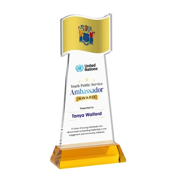 Flag VividPrint™ Award on Hartford Base - Amber... from ASI 84592 St Regis Group / St Regis