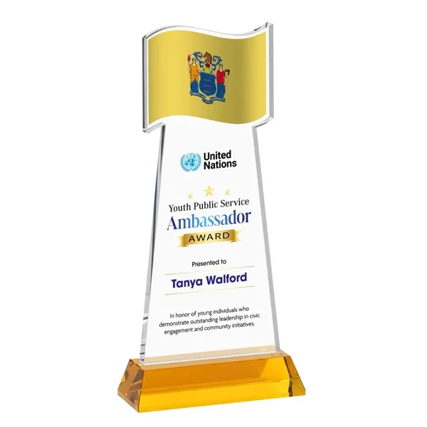 Flag VividPrint™ Award on Hartford Base - Amber... from ASI 84592 St Regis Group / St Regis