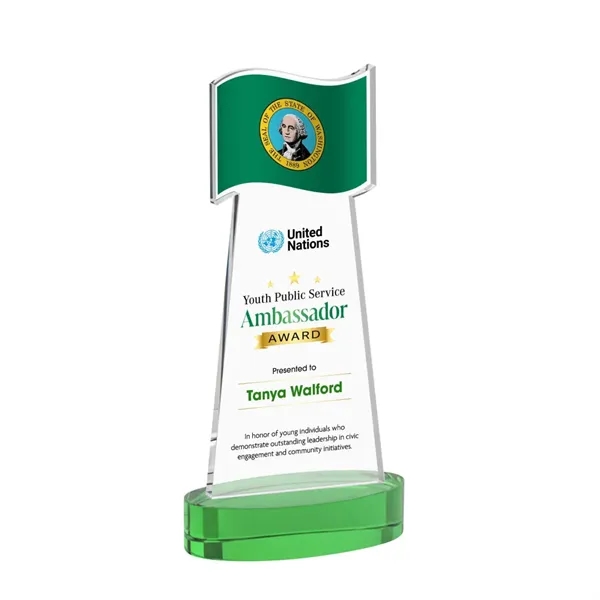 Flag VividPrint™ Award on Alberton Base - Green... from ASI 84592 St Regis Group / St Regis
