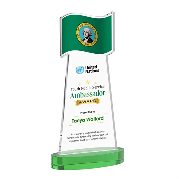 Flag VividPrint™ Award on Alberton Base - Green... from ASI 84592 St Regis Group / St Regis