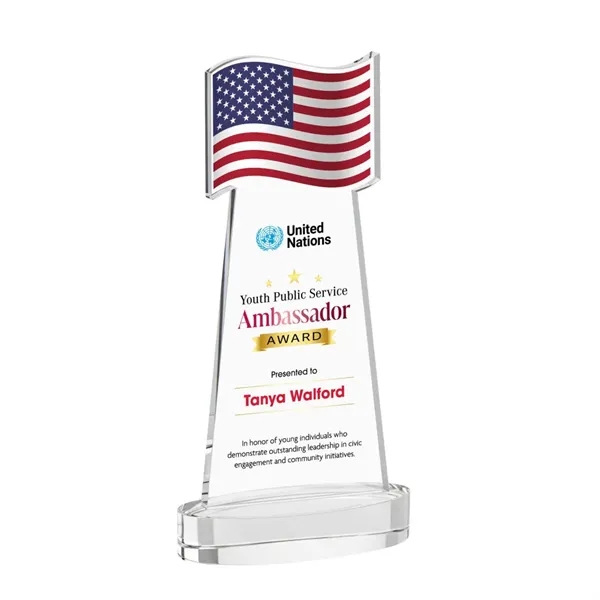 Flag VividPrint™ Award on Alberton Base - Clear... from ASI 84592 St Regis Group / St Regis