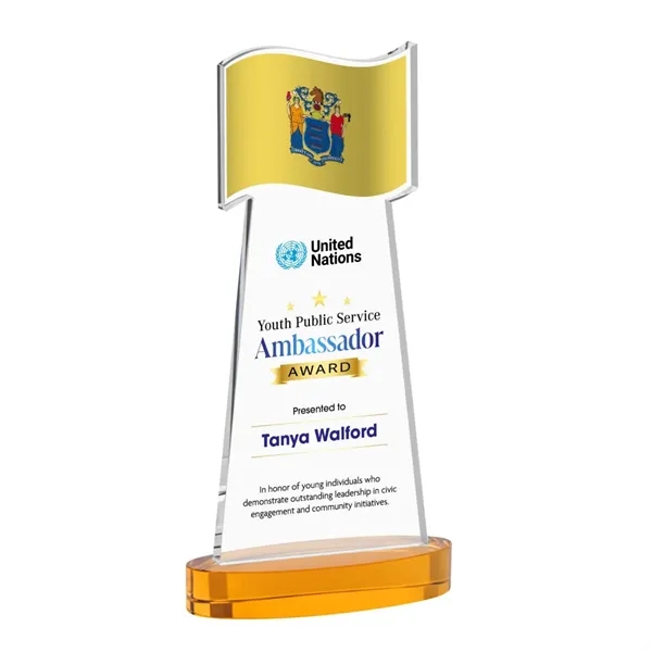 Flag VividPrint™ Award on Alberton Base - Amber... from ASI 84592 St Regis Group / St Regis